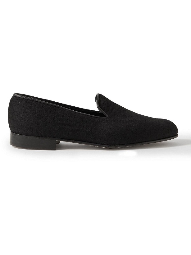 Photo: George Cleverley - Albert Leather-Trimmed Cashmere Loafers - Black