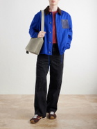 LOEWE - Loop Medium Logo-Debossed Suede Messenger Bag
