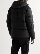 Stone Island - Logo-Appliquéd Garment-Dyed Quilted Nylon Down Hooded Jacket - Black