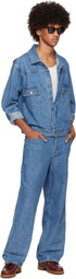 Small Talk Studio Blue Jacquard Stripe Jeans