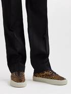 SAINT LAURENT - Venice Leather-Trimmed Leopard-Print Canvas Sneakers - Brown - EU 41