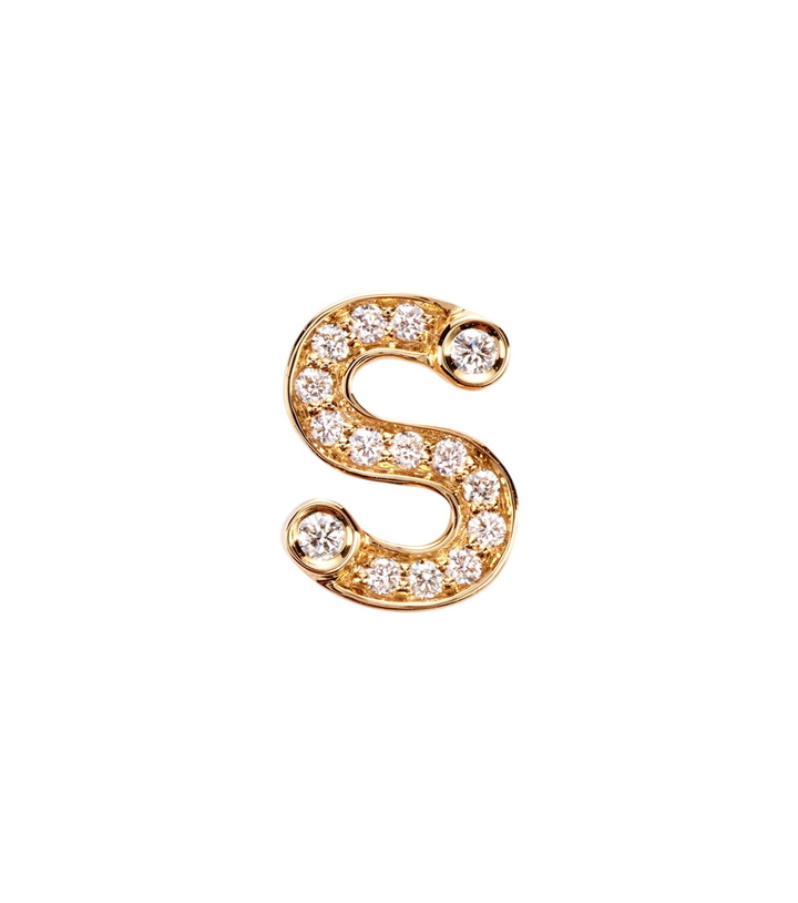 Photo: Sophie Bille Brahe Initial Petite S 18kt gold single earring with diamonds
