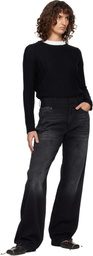 MM6 Maison Margiela Black Straight-Leg Jeans