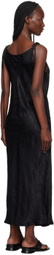 Song for the Mute Black Tied Wrap Midi Dress