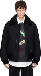 WOOYOUNGMI Black Herringbone Goose Down Jacket