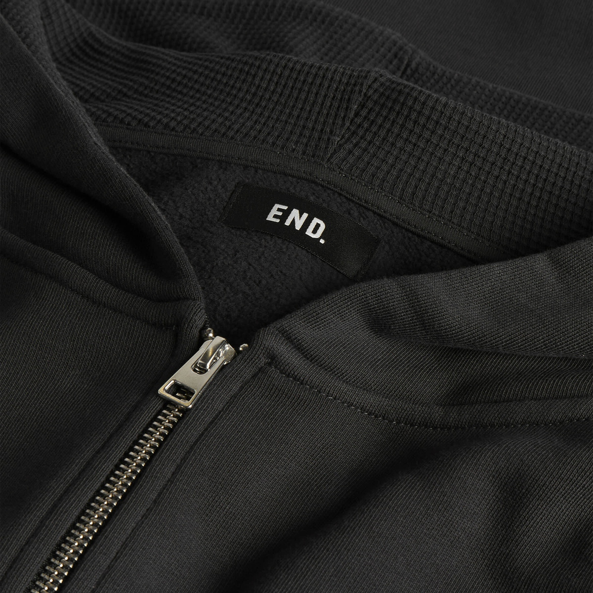 END. Mono Zip Hoodie in Cinder Black