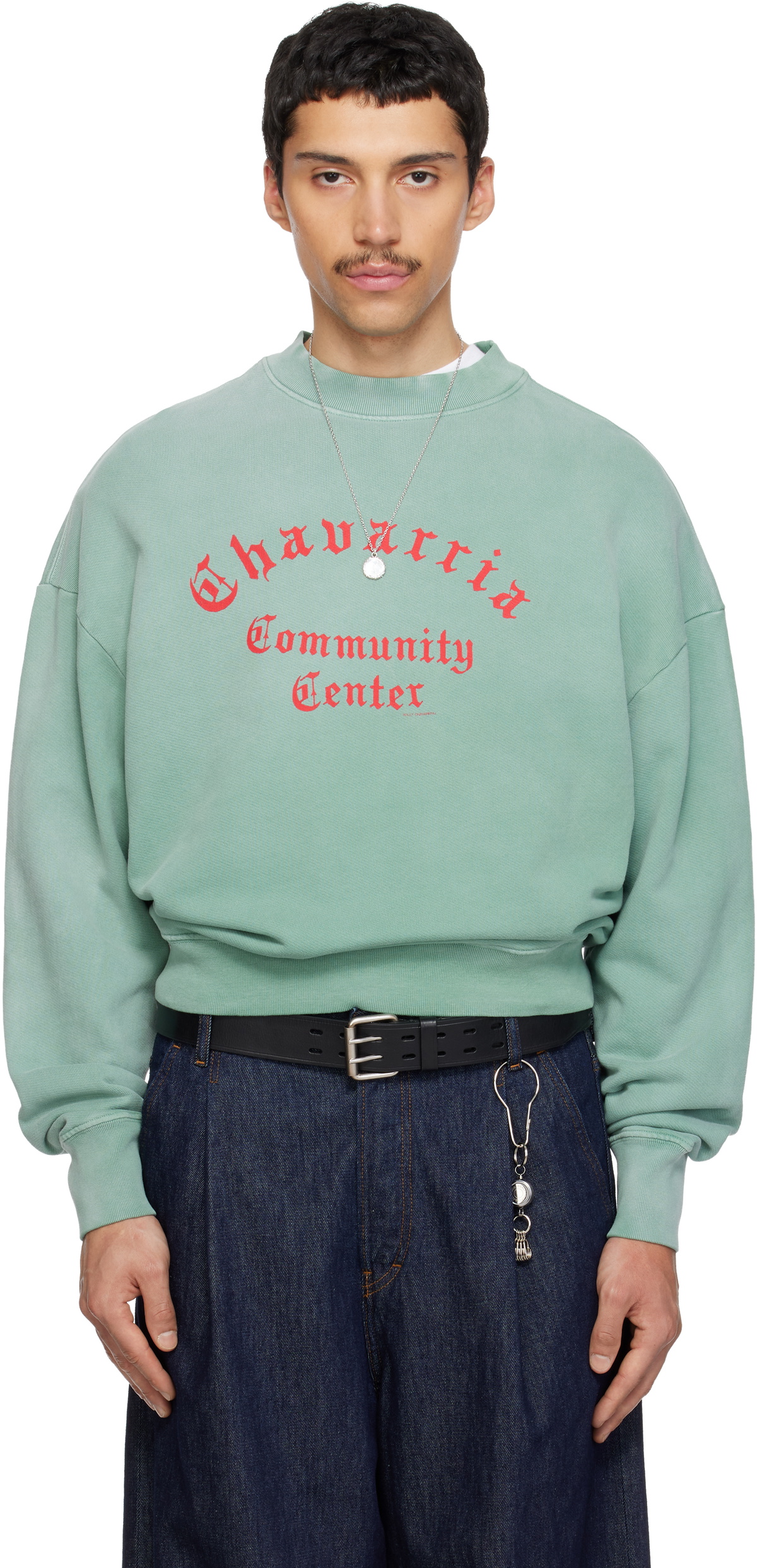WILLY CHAVARRIA Green 'Chavarria Community Center' Hooligan Sweatshirt