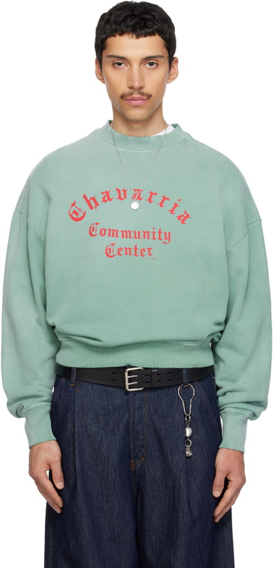 Photo: WILLY CHAVARRIA Green 'Chavarria Community Center' Hooligan Sweatshirt