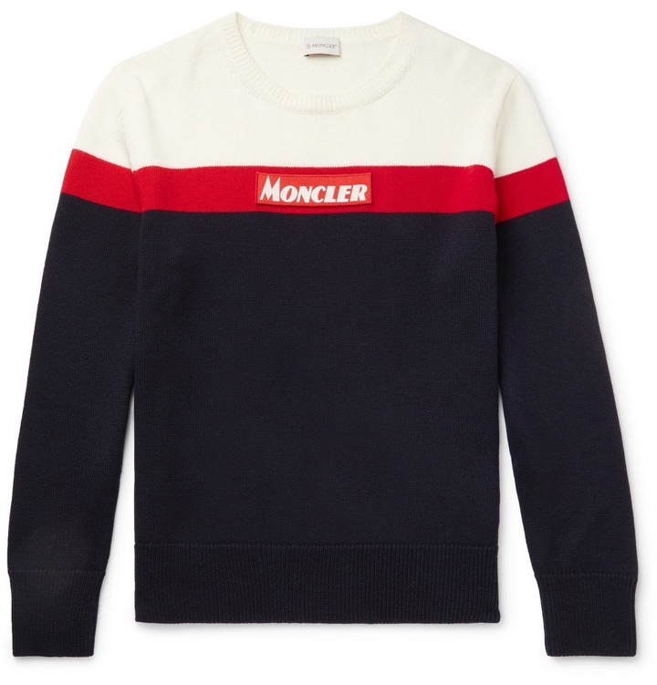 Photo: Moncler - Colour-Block Virgin Wool Sweater - Navy