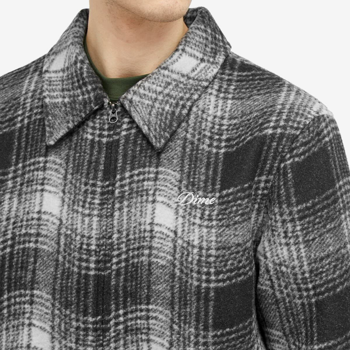 Dime Men's Wave Plaid Shirt Jacket in Charcoal Dime