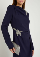 Erdem Crystal-embellished Crepe Gown Navy