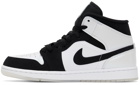 Nike Jordan White & Black Jordan 1 Mid SE Sneakers