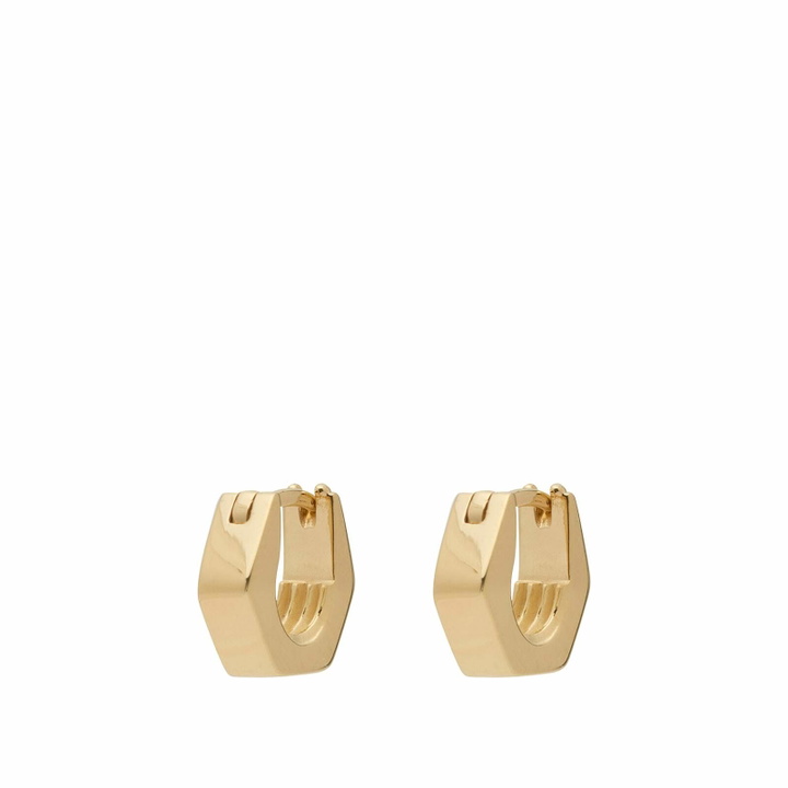 Photo: Miansai Men's Utility Huggie Earring in Polished Gold 