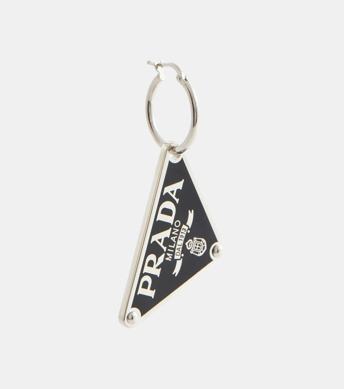 Prada Symbole logo sterling silver single earring