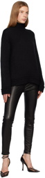 TOM FORD Black Zip Vent Leather Leggings