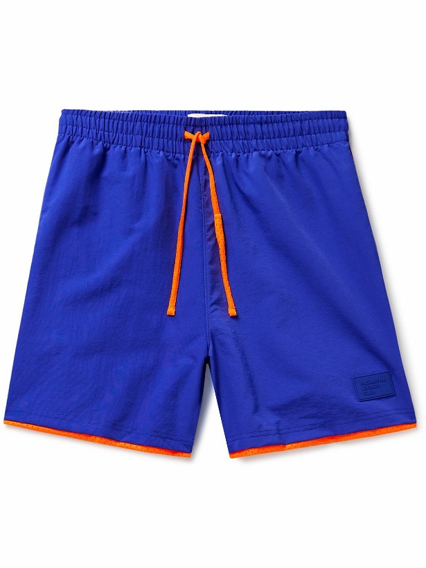Photo: Pasadena Leisure Club - Practice Straight-Leg Logo-Appliquéd Nylon and Mesh Drawstring Shorts - Blue