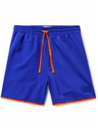 Pasadena Leisure Club - Practice Straight-Leg Logo-Appliquéd Nylon and Mesh Drawstring Shorts - Blue