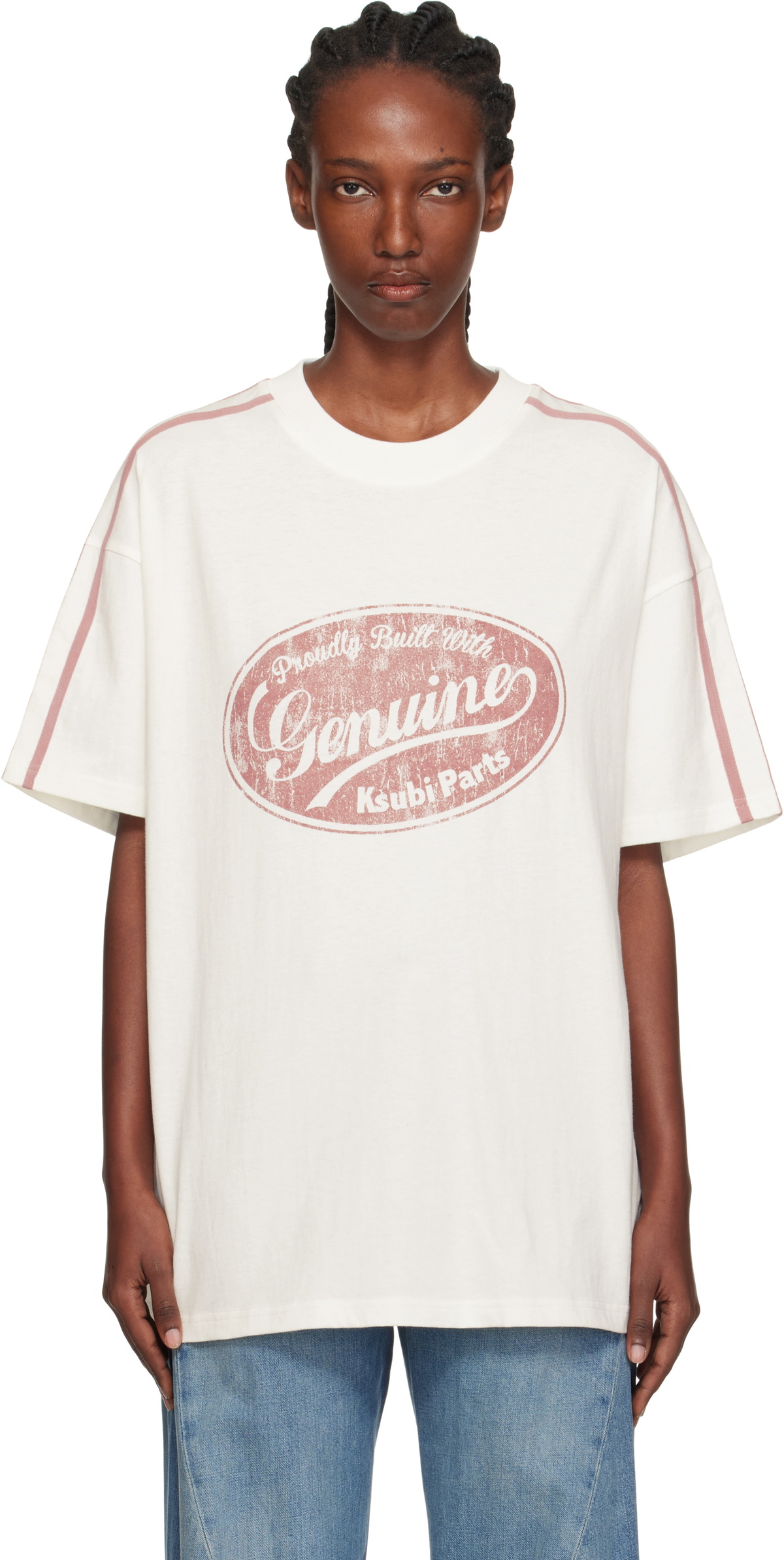 Ksubi Off-White 'Genuine' Boyfriend Short Sleeve T-shirt