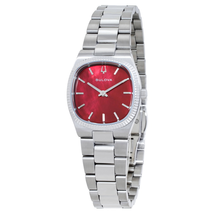 Photo: Bulova Super Seville Mini Quartz Red MOP Dial Ladies Watch 96L354