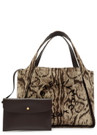Stella Mccartney Logo Leopard-jacquard Canvas Tote bag - Brown - One Size