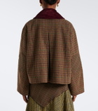 Ganni Checked wool-blend twill jacket