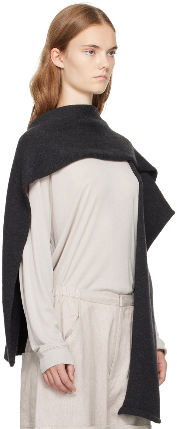 Lauren Manoogian Black Sleeves Wrap Sweater Shawl
