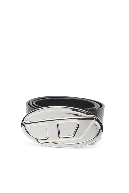 Photo: Diesel 4cm leather belt with Oval D plaque - Belts Womens in Black