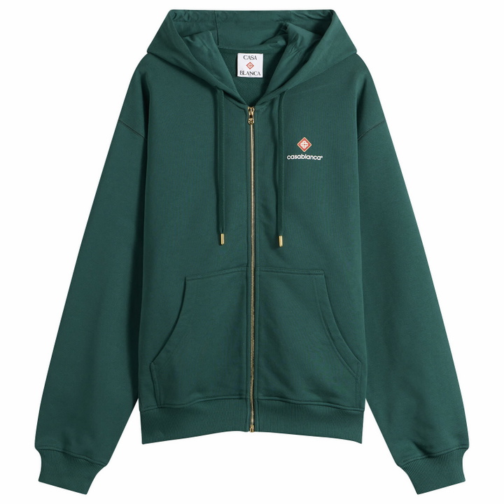Photo: Casablanca Men's Sport Zip Up Hoodie in Green