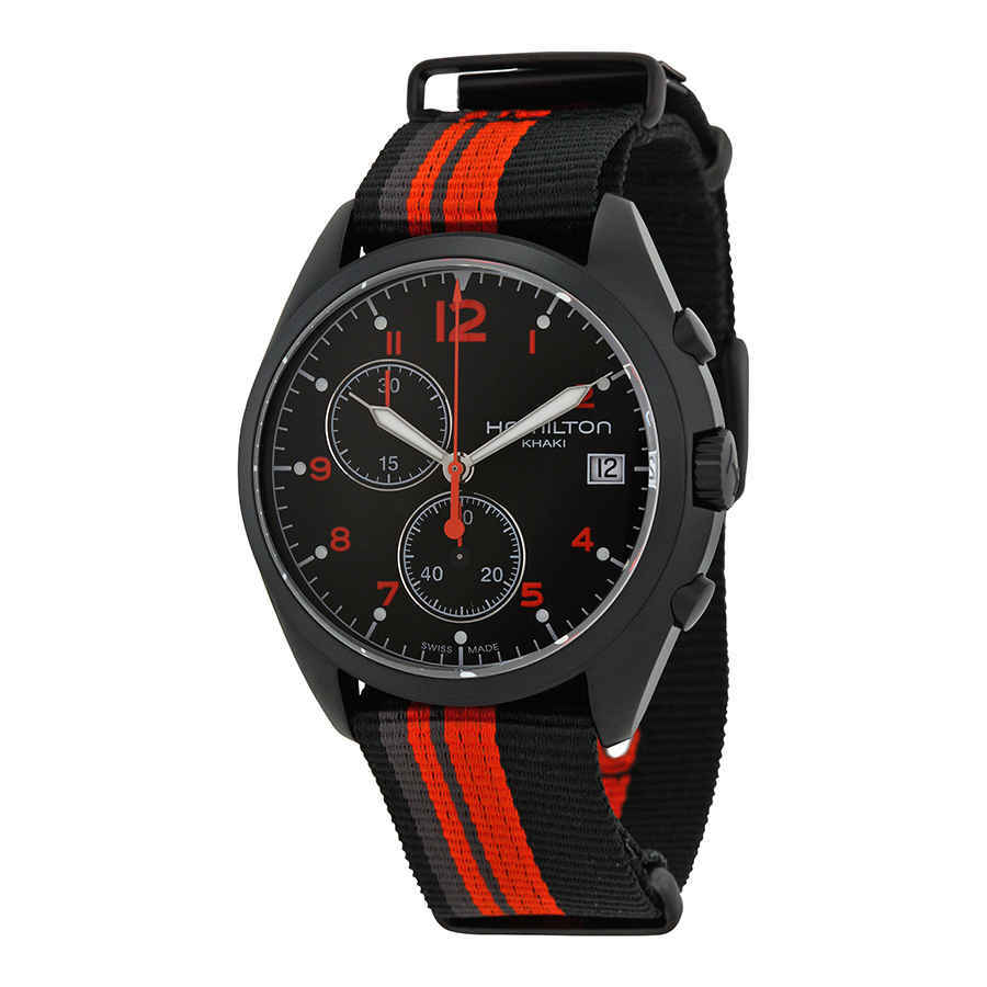 Hamilton Pilot Pioneer Chronograph Black Dial Mens Watch H76582933