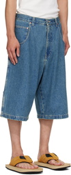 VETEMENTS Blue Hip-Hop Denim Shorts