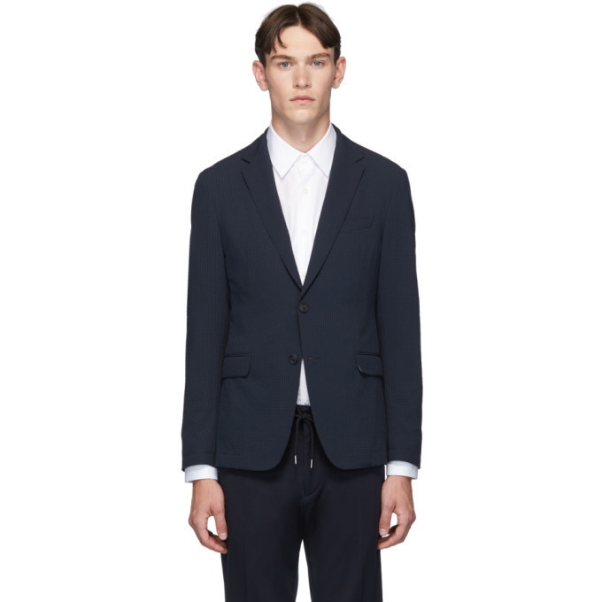 Photo: Boss Navy Seersucker Nort Blazer