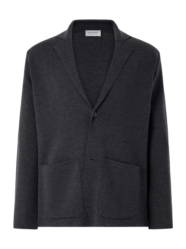 Photo: John Smedley - Narah 2 Merino Wool Blazer - Gray
