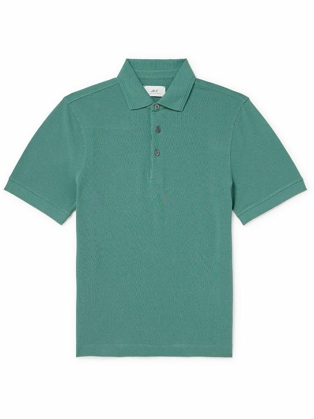 Photo: Mr P. - Slim-Fit Cotton-Piqué Polo Shirt - Green
