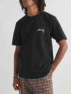 Stussy - Logo-Print Cotton-Jersey T-Shirt - Black