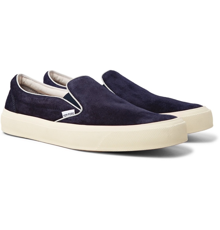 Photo: TOM FORD - Cambridge Suede Slip-On Sneakers - Blue