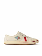 Bottega Veneta - Eliot Logo-Appliquéd Leather-Trimmed Canvas Sneakers - Neutrals