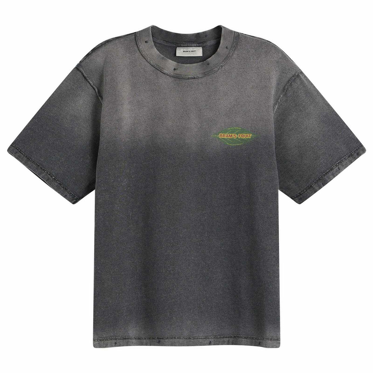 Bram's Fruit Men's Distressed Leaf T-Shirt in Shadow Black