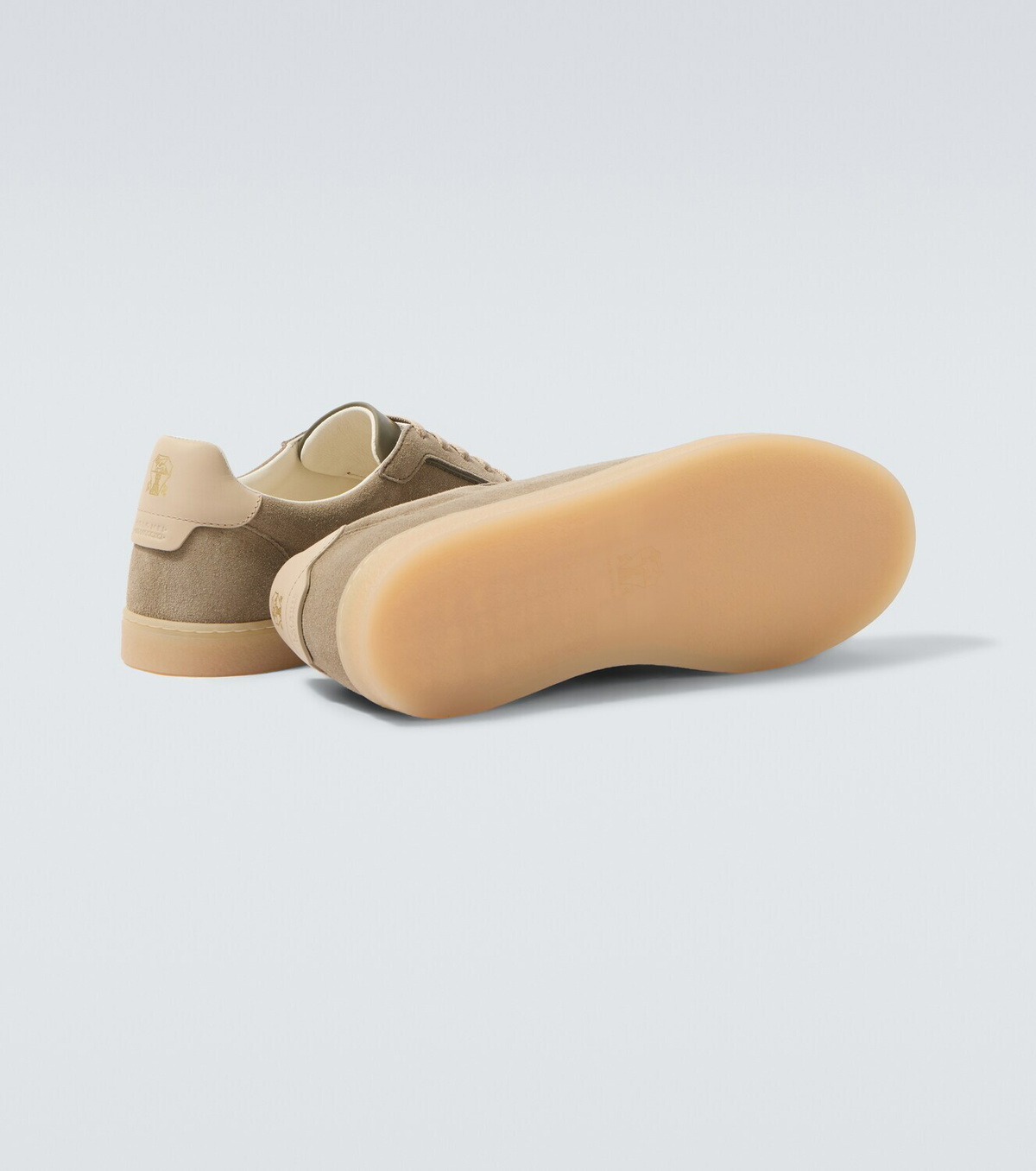 Brunello Cucinelli Leather-trimmed suede sneakers