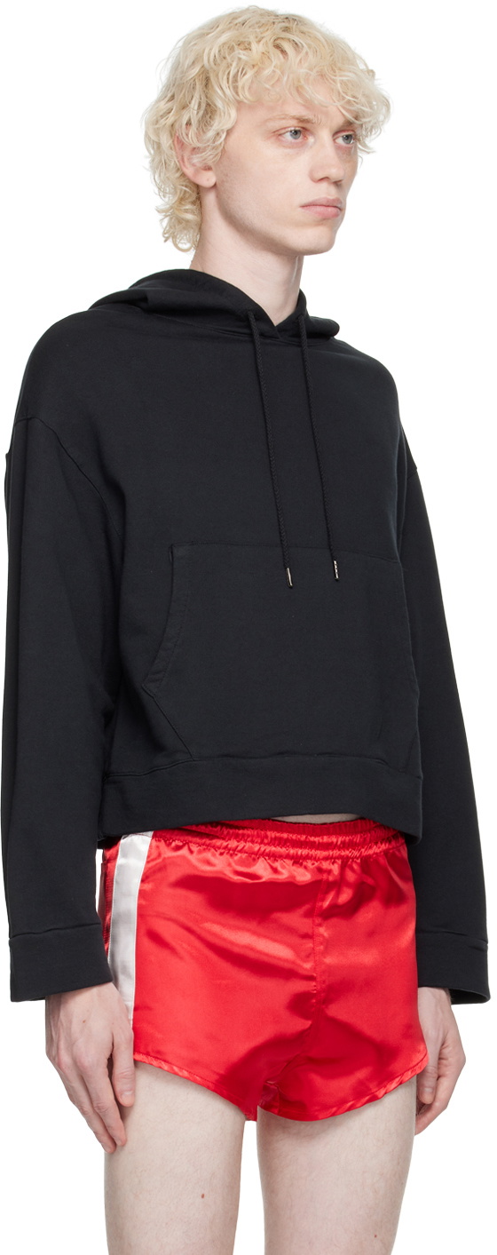 Alled-Martinez Black Cropped Hoodie