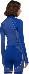 Casablanca Navy Seamless Zip‑Up Track Jacket