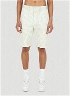 Maze Motif Shorts in Cream