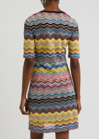 Missoni Zigzag Embellished Knitted Mini Dress Multicoloured