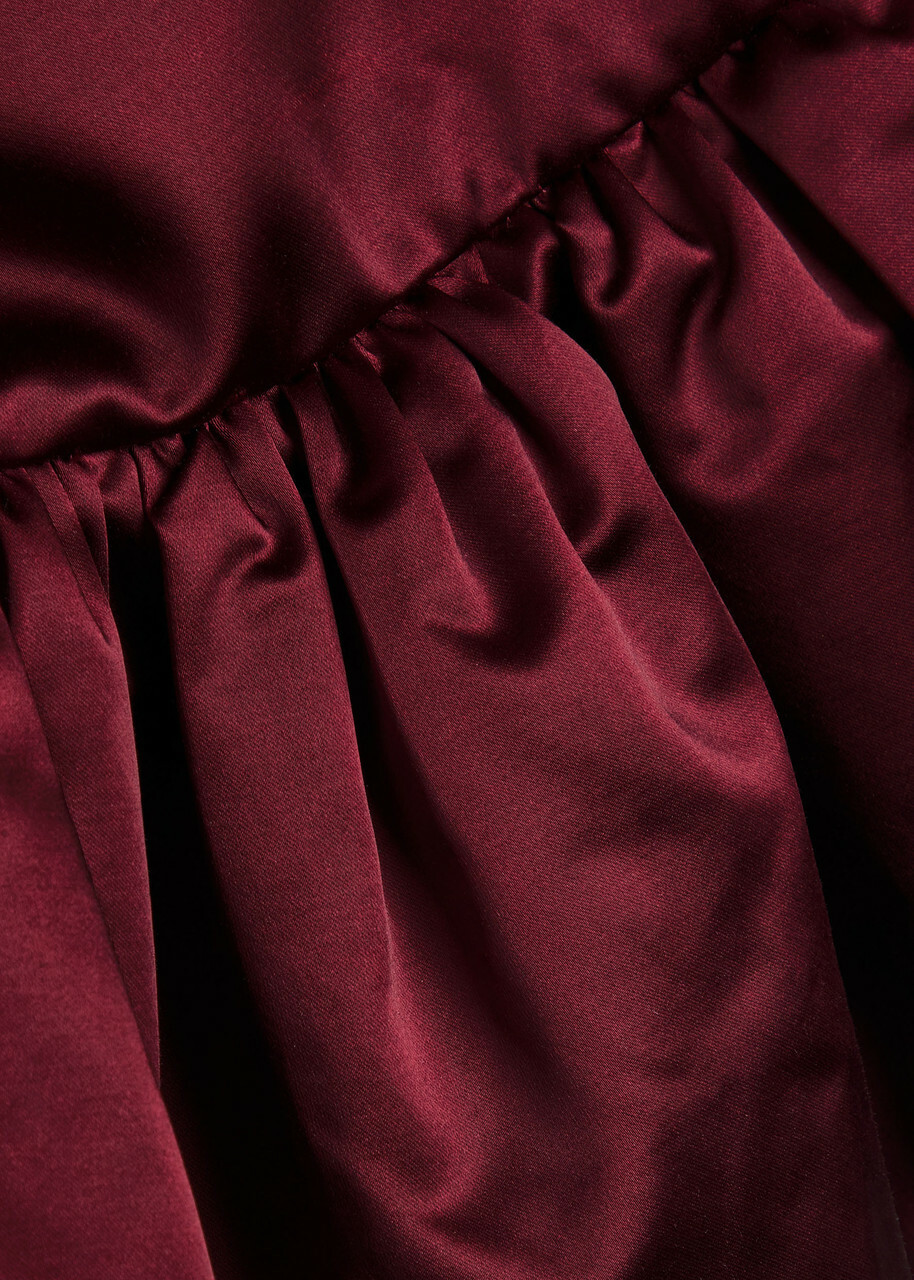 Liberowe Peplum Satin Jacket Burgundy