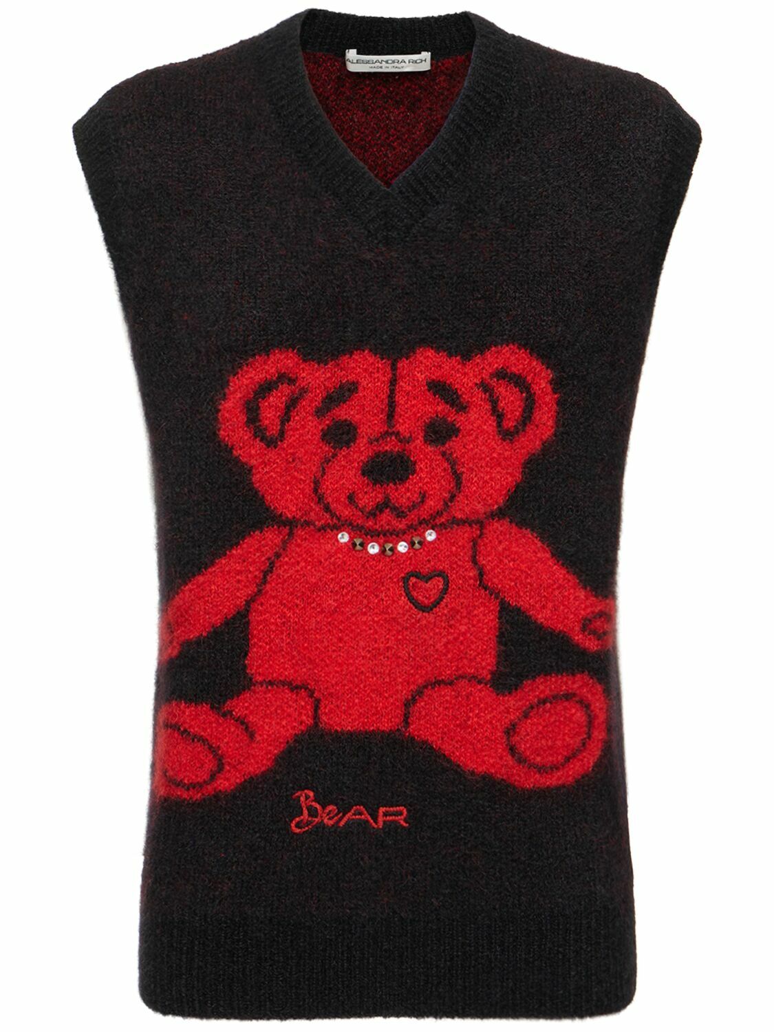 [GRAVER]★24FW★韓国人気★BEAR RED HEART KNIT VEST valentines-day-sweater-vest-v0