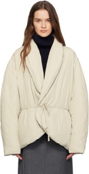 LE17SEPTEMBRE Off-White Shawl Collar Goose Down Jacket