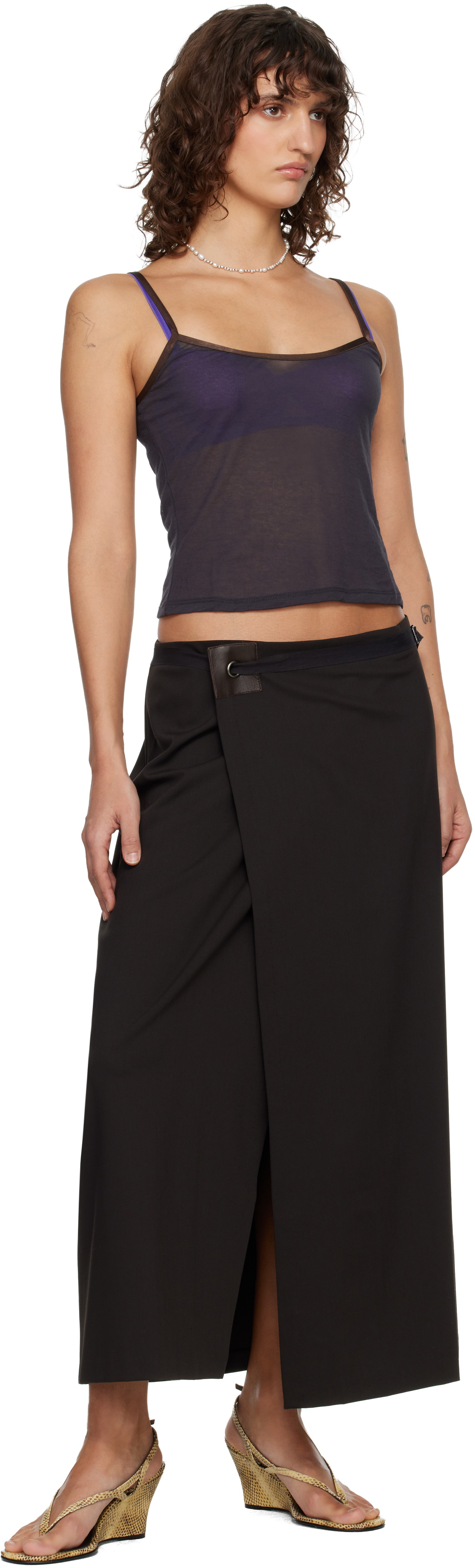 Paloma Wool Brown Blont Midi Skirt