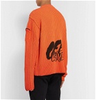 Off-White - Logo-Print Ribbed Cotton Sweater - Orange