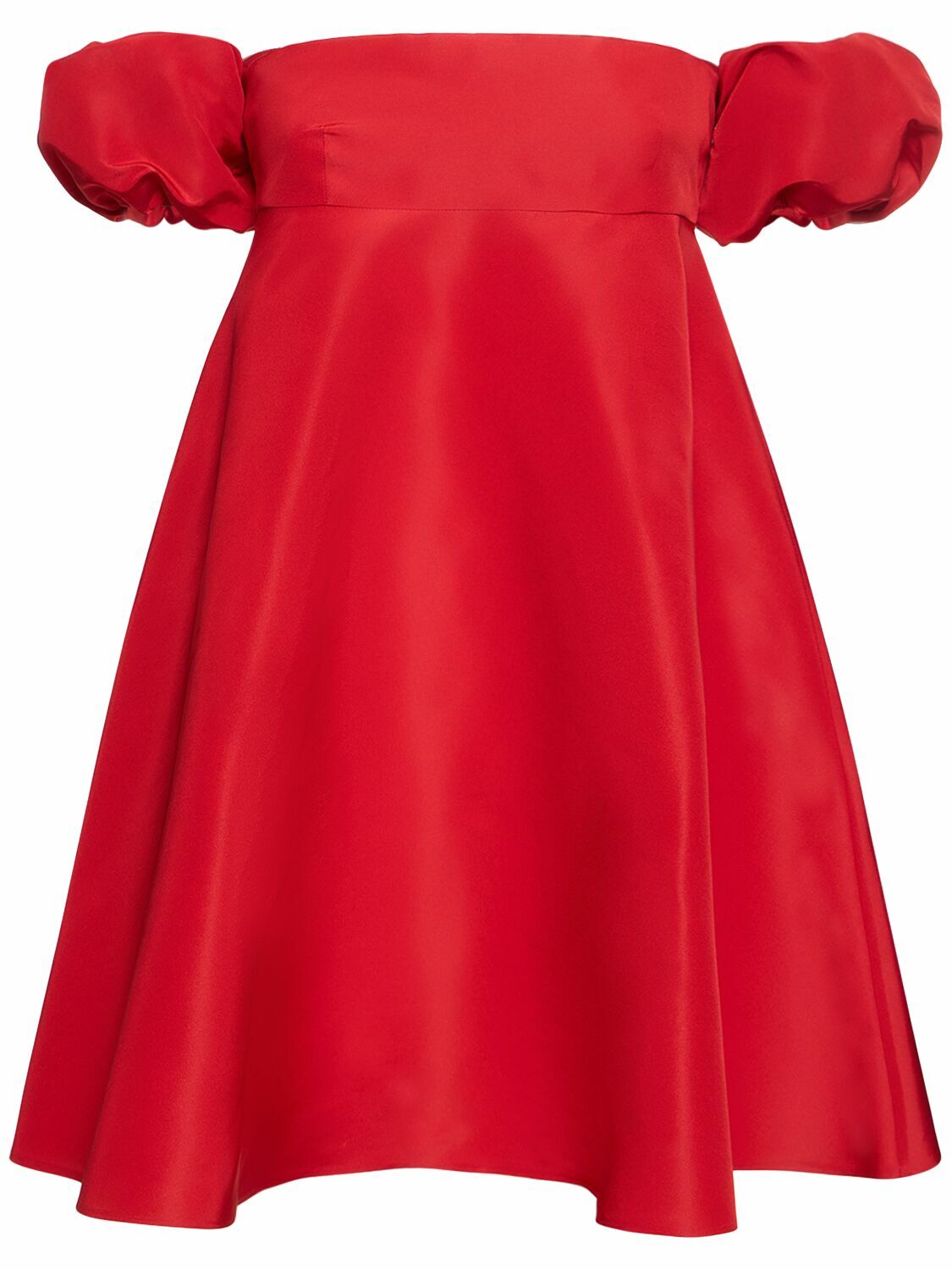 valentino off the shoulder mini dress Valentino Garavani Off-The-Shoulder Silk-Faille Mini Dress In Red - 70% Off