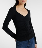 Veronica Beard Benedict gathered cotton jersey T-shirt