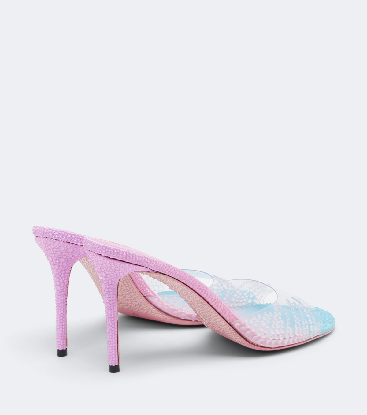 Mach & Mach Crystal Flame embellished PVC mules